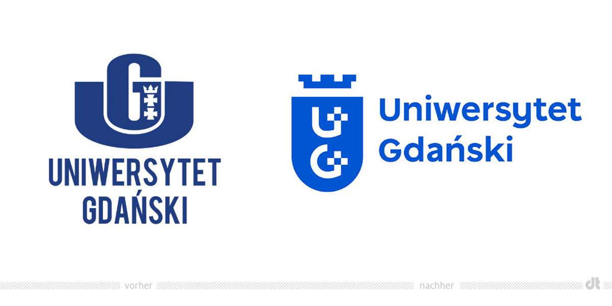 格但斯克大學LOGO新舊對比